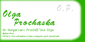 olga prochaska business card